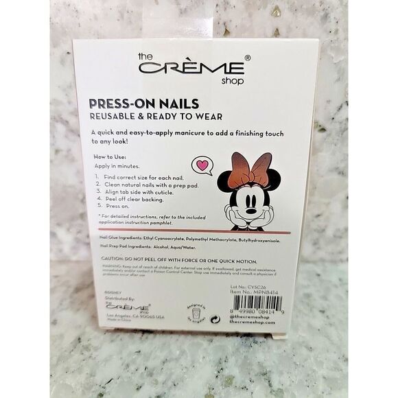 The Creme Shop Disney Minnie Mouse 24 Gel Effect Press On Nails Set Medium New - Picture 2 of 5